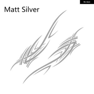 車体ビニールフィルム 装飾 ステッカー 2枚 汎用 オートアクセサリー SUI VOLVO TESLA SKODA VW VOLKSWAGEN SEAT SUBARU トヨタ - Matt Sliver