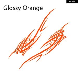 車体ビニールフィルム 装飾 ステッカー 2枚 汎用 オートアクセサリー SUI VOLVO TESLA SKODA VW VOLKSWAGEN SEAT SUBARU トヨタ - Glossy Orange