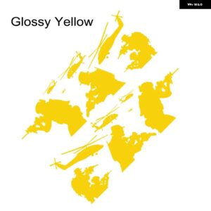 車ドアサイドビニール ステッカー ジープ ラングラー アンリミテッド ルビコン JK TJ JL YJ ヘリコプター ソルジャー スポーツ デカール 自動車アクセサリー - Glossy Yellow