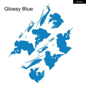 車ドアサイドビニール ステッカー ジープ ラングラー アンリミテッド ルビコン JK TJ JL YJ ヘリコプター ソルジャー スポーツ デカール 自動車アクセサリー - Glossy Blue