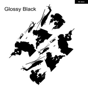 車ドアサイドビニール ステッカー ジープ ラングラー アンリミテッド ルビコン JK TJ JL YJ ヘリコプター ソルジャー スポーツ デカール 自動車アクセサリー - Glossy black