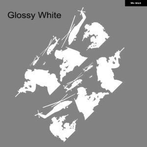 車ドアサイドビニール ステッカー ジープ ラングラー アンリミテッド ルビコン JK TJ JL YJ ヘリコプター ソルジャー スポーツ デカール 自動車アクセサリー - Glossy White