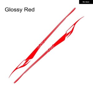 2PCS カー ステッカー ピックアップ ドア サイド ストライプ デカール トラック ウエストライン グラフィカル ビニール カスタム カバー 自動車アクセサリー - Glossy Red