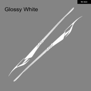 2PCS カー ステッカー ピックアップ ドア サイド ストライプ デカール トラック ウエストライン グラフィカル ビニール カスタム カバー 自動車アクセサリー - Glossy White