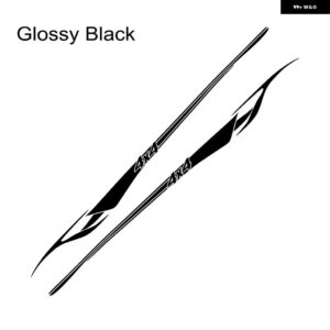 2PCS カー ステッカー ピックアップ ドア サイド ストライプ デカール トラック ウエストライン グラフィカル ビニール カスタム カバー 自動車アクセサリー - Glossy black