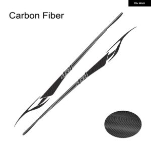 2PCS カー ステッカー ピックアップ ドア サイド ストライプ デカール トラック ウエストライン グラフィカル ビニール カスタム カバー 自動車アクセサリー - carbon fiber