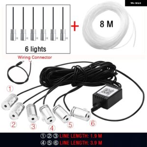 14IN1 LED アンビエントライト ネオン RGB APP コントロール フレキシブル 汎用 車内ライト 装飾 アンビエントライト USB リモート 12V - Wiring 6 In 1