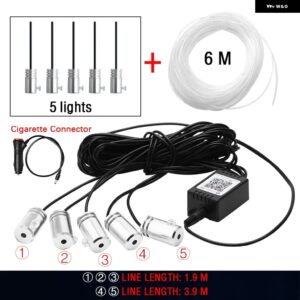 14IN1 LED アンビエントライト ネオン RGB APP コントロール フレキシブル 汎用 車内ライト 装飾 アンビエントライト USB リモート 12V - Cigarette 5 In 1