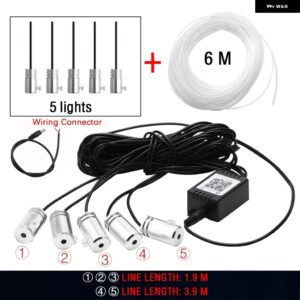 14IN1 LED アンビエントライト ネオン RGB APP コントロール フレキシブル 汎用 車内ライト 装飾 アンビエントライト USB リモート 12V - Wiring 5 In 1