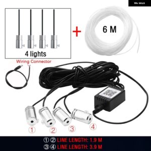 14IN1 LED アンビエントライト ネオン RGB APP コントロール フレキシブル 汎用 車内ライト 装飾 アンビエントライト USB リモート 12V - Wiring 4 In 1