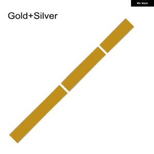 3枚 車用 ステッカー グラフィック ストライプキット ビニール チューニングカバー フォード マスタング GT500 GT350 GT オートフード ボンネット ルーフ テ - Gold Silver