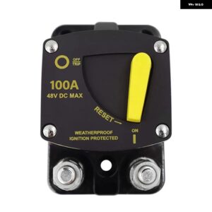 50A 60A 80A 100A 150A 200A 250A 300A AMP サーキット ブレーカー ヒューズリセット 12-48V DC カー オーディオ アンプブレーカー 防水 - 100A