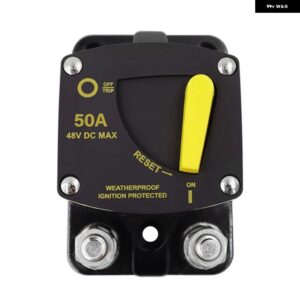 50A 60A 80A 100A 150A 200A 250A 300A AMP サーキット ブレーカー ヒューズリセット 12-48V DC カー オーディオ アンプブレーカー 防水 - 50A