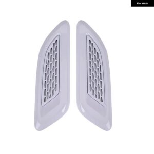 2PCS 車 外装 フード エアベント アウトレット ウィング トリム ランドローバー ディスカバリー4 5 レンジローバー イヴォークディスカバリーフリーランダー - WHITE