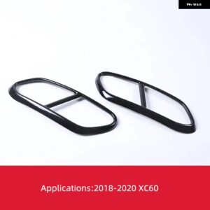 ボルボ XC60 S60 XC90 S90 V90 ステンレス 製 車用マフラー 装飾 カバー マフラーカバー ステッカー カーアクセサリー - XC60 BLACK