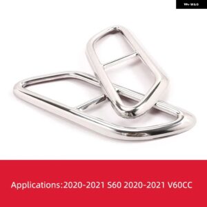 ボルボ XC60 S60 XC90 S90 V90 ステンレス 製 車用マフラー 装飾 カバー マフラーカバー ステッカー カーアクセサリー - S60 V60CC Silvery
