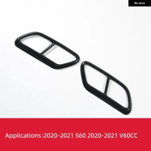 ボルボ XC60 S60 XC90 S90 V90 ステンレス 製 車用マフラー 装飾 カバー マフラーカバー ステッカー カーアクセサリー - S60 V60CC BLACK