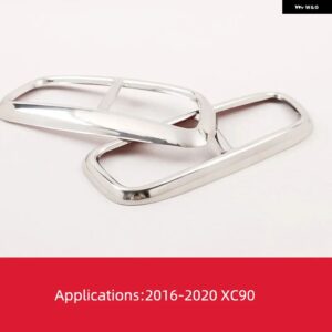 ボルボ XC60 S60 XC90 S90 V90 ステンレス 製 車用マフラー 装飾 カバー マフラーカバー ステッカー カーアクセサリー - XC90 Silvery