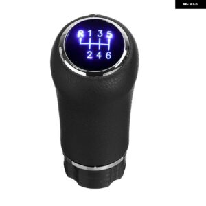 PUレザー 5/6速 ギア シフト ノブ LEDバックライト付き BMW E60 E90 E91 E39 F30 E87 E46 E34 VW ゴルフ 6 7 MK6 汎用 - 6 Speed Blue