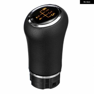 PUレザー 5/6速 ギア シフト ノブ LEDバックライト付き BMW E60 E90 E91 E39 F30 E87 E46 E34 VW ゴルフ 6 7 MK6 汎用 - 5 Speed Yellow