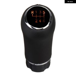 PUレザー 5/6速 ギア シフト ノブ LEDバックライト付き BMW E60 E90 E91 E39 F30 E87 E46 E34 VW ゴルフ 6 7 MK6 汎用 - 6 Speed Orange