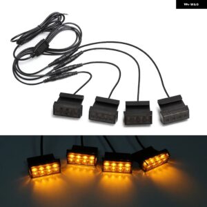 汎用 カーフロント グリル ライトスモークイエローシェル デイタイム ランニングランプ アンバー LED ヘッドライト ハザード灯 フォード タンドラ タンク - Smoked Lens Amber