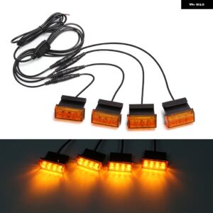 汎用 カーフロント グリル ライトスモークイエローシェル デイタイム ランニングランプ アンバー LED ヘッドライト ハザード灯 フォード タンドラ タンク - Yellow Lens Amber