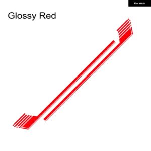 2PCS 車ドアサイド ホッケーストライプ グラフィックビニールフィルム ステッカー フォード F150 スポーツ オートデコレーション デカール - Glossy Red