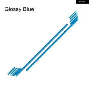 2PCS 車ドアサイド ホッケーストライプ グラフィックビニールフィルム ステッカー フォード F150 スポーツ オートデコレーション デカール - Glossy Blue