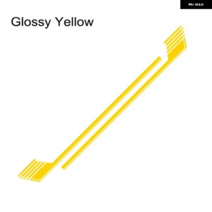 2PCS 車ドアサイド ホッケーストライプ グラフィックビニールフィルム ステッカー フォード F150 スポーツ オートデコレーション デカール - Glossy Yellow