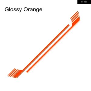 2PCS 車ドアサイド ホッケーストライプ グラフィックビニールフィルム ステッカー フォード F150 スポーツ オートデコレーション デカール - Glossy Orange