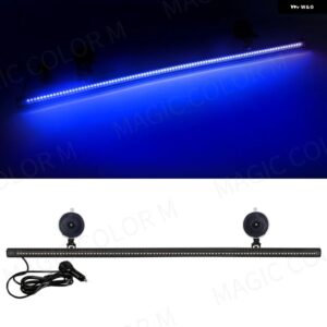 車用 フロントガラス ハザード灯 96 LED 3030 ビーズ ストロボランプ バー 交通信号 点滅ランプ 12-24V イエロー ブルー - Blue