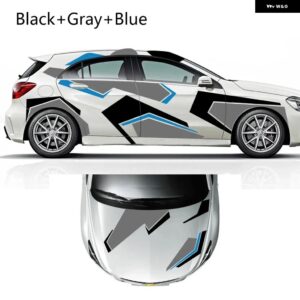 汎用 カー全身DIY 装飾 ビニールフィルム ステッカー 防水 デカール 自動車アクセサリー ボルボ シュコダ スイ テスラ スバル シート - Black Gray Blue