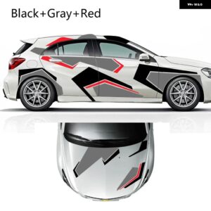 汎用 カー全身DIY 装飾 ビニールフィルム ステッカー 防水 デカール 自動車アクセサリー ボルボ シュコダ スイ テスラ スバル シート - Black Gray Red