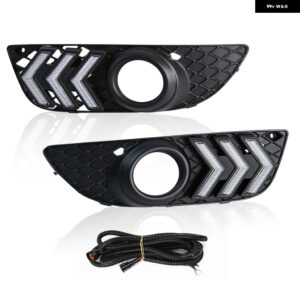 車用フロント バンパー フォグランプ 三菱 ランサー 2008 - 14 デイタイム ランニングライト ホワイト イエロー ブルー 12V - DRL