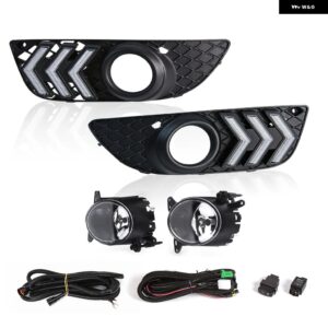 車用フロント バンパー フォグランプ 三菱 ランサー 2008 - 14 デイタイム ランニングライト ホワイト イエロー ブルー 12V - DRL and Fog Lamp