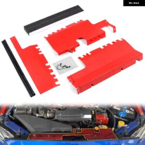 スバル WRX STI 2015-2021 ボンネット エンジン サイド デコレーションストリップ オルタネーター プーリー カバー ラジエーター キャップ カバー - Red C