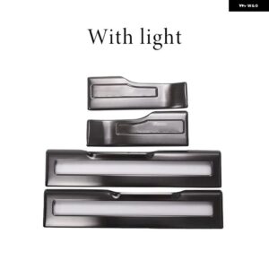 ステンレス 製ドアシル スカッフプレート トリム ドアシルガードシル ランドローバー レンジローバー イヴォーク2012-2018カーアクセサリー - with light