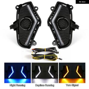 車用フロント バンパー LED デイタイム ランニングライト 3色 DRL フォグランプ トヨタ RAV4 2019 - 22 ウィンカー ナイトライト 12V - DRL Only