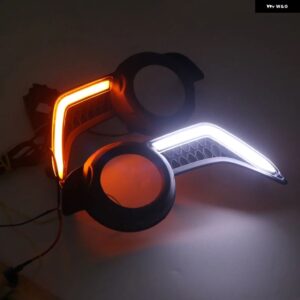 トヨタ 4RUNNER 2014-2023 LED DRL フロント フォグランプ デイタイム ランニングライト 2個 - White and Amber