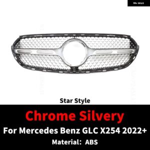 メルセデス ベンツ GLC X254 2022 2023 2024+ GT ダイヤモンド スタイル フロント ラジエーター グリル インレット グリッド メッシュ グリル - DM Silvery