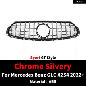 メルセデス ベンツ GLC X254 2022 2023 2024+ GT ダイヤモンド スタイル フロント ラジエーター グリル インレット グリッド メッシュ グリル - Sport GT Silvery