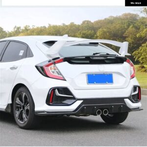 ハッチバック リアスポイラー ホンダ シビック 2016 - 20 10代目 FK7 タイプR スタイル チューニング ルーフ ウィング トランク リップ デコレーション - WHITE