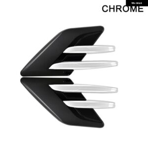 汎用 カーサイドフェンダー 装飾 カバー マツダ CX5 プジョー 206 207 クリオ 4 フォード フォーカス シボレー クルーズ フィアット 500 アウディ A4 B8 - Black and chrome