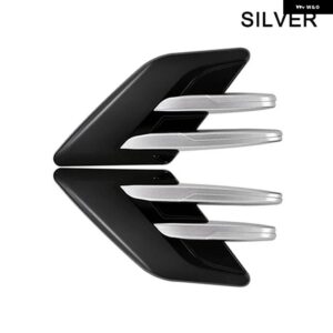 汎用 カーサイドフェンダー 装飾 カバー マツダ CX5 プジョー 206 207 クリオ 4 フォード フォーカス シボレー クルーズ フィアット 500 アウディ A4 B8 - black and silver