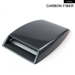 汎用 光沢ブラックカーボンカーフロント エンジン ボンネット フードスクープベント 装飾 エアフローインテーク ステッカー カバー アクセサリー - CARBON