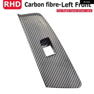 4個 RHD BMW 5シリーズ G30 G31 F90 525I 530I 540I 2017-2020 車用オートウィンドウスイッチリフト パネル ボタン フレーム カバー トリム - Carbon-Left-Front
