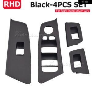 4個 RHD BMW 5シリーズ G30 G31 F90 525I 530I 540I 2017-2020 車用オートウィンドウスイッチリフト パネル ボタン フレーム カバー トリム - black 4pcs