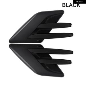 2個 カーボンブラック 汎用 カーサイドフェンダー吸気通気口 ステッカー カバー 装飾 カー スタイリング 外装 アクセサリー - black