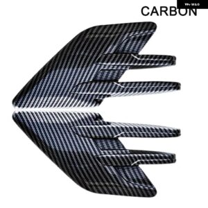 2個 カーボンブラック 汎用 カーサイドフェンダー吸気通気口 ステッカー カバー 装飾 カー スタイリング 外装 アクセサリー - CARBON